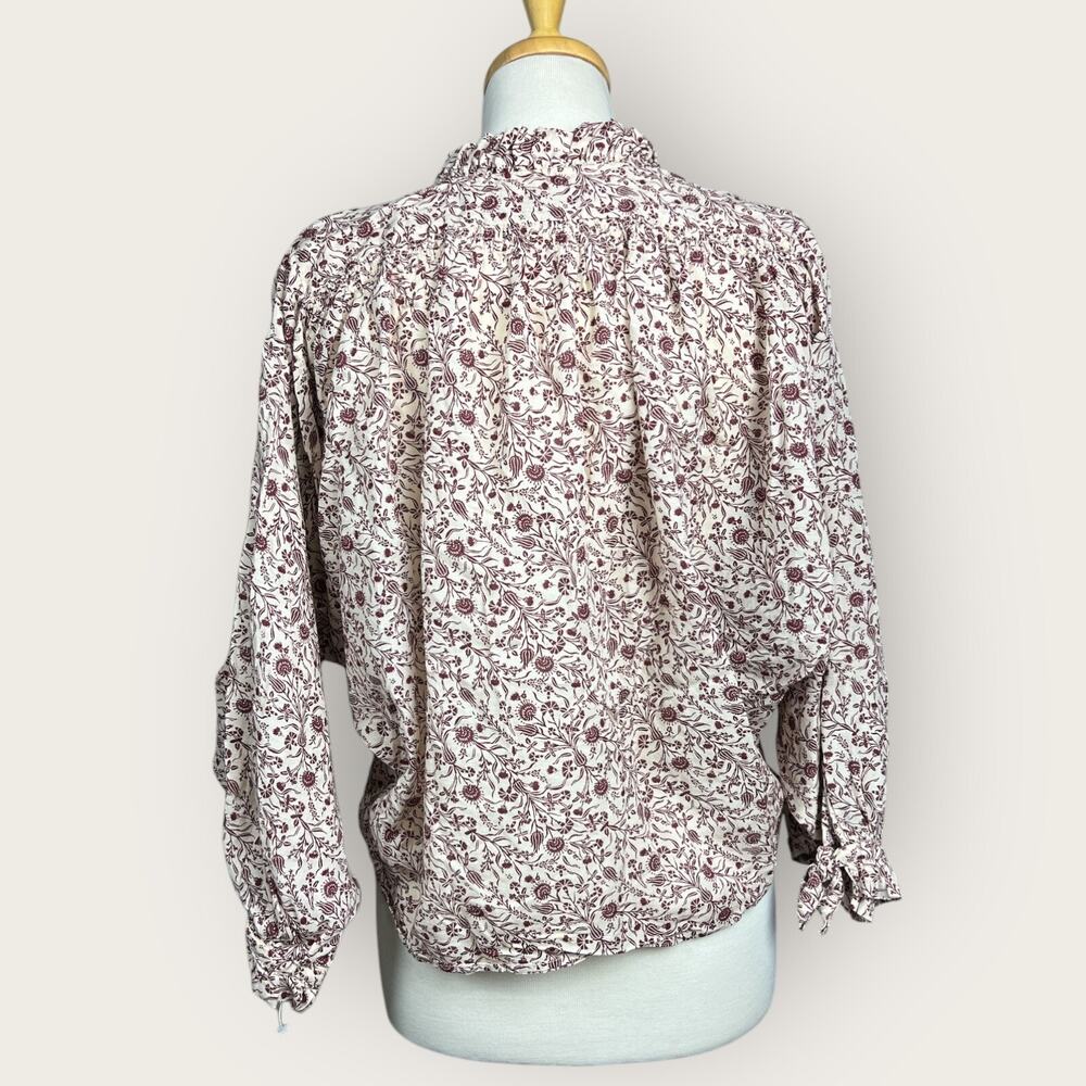 Doen Women Floral Peasant Top Sz Small Summer Boho Cottagecore Prairie Lagenlok - Picture 3 of 16